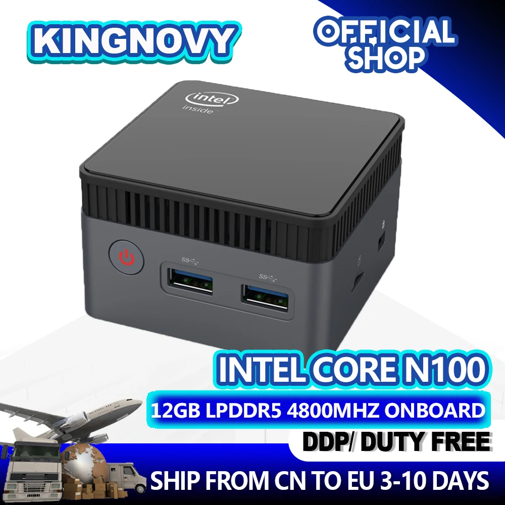 Mini Micro Pc Intel 12e Els Meer N100 Aan Boord 12Gb Ddr5 4800Mhz Win11 Pro Kleine Draagbare Compacte Mini Computers 2 * Hdmi 2.0