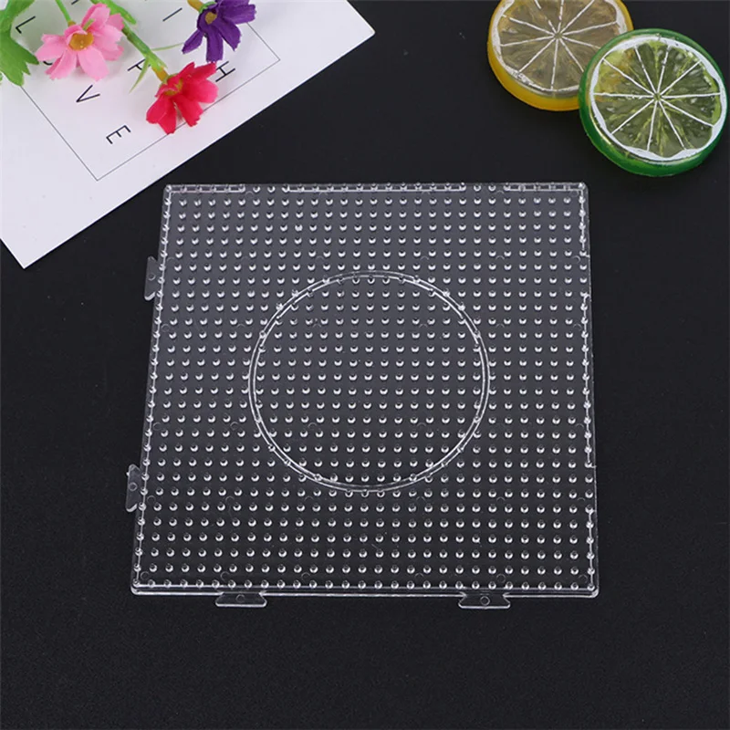 4pcs 2.6 /5mm Practical PE Clear Square Large Pegboards Board Puzzle Beads Template For Hama Beads Fuse Beads