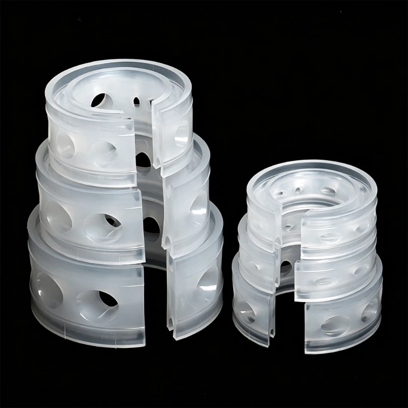 D5BE Automotive Suspension Spring Buffers, Translucent Grooved Bodies with Open Centers for Spring Installation Tasks