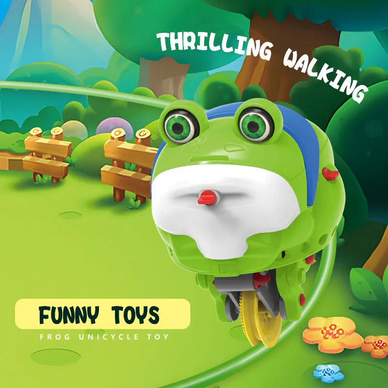 Copo elétrico uma roda sapo equilíbrio carro andando fio brinquedo auto balanceamento criativo ciência e educação puzzle brinquedo