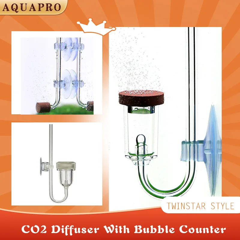 CO2 Diffuser For Aquarium Bubble Generator Twinstar Style Atomizer Acrylic Fishing Equipment Tank Plant Accessory System Mini