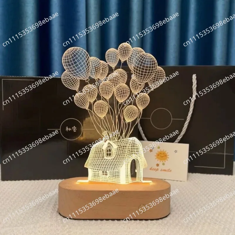 3D Night Light for Women, Wooden Creative Decor Gift for Girlfriend or Mom – Mother’s Day, Birthday & 520.