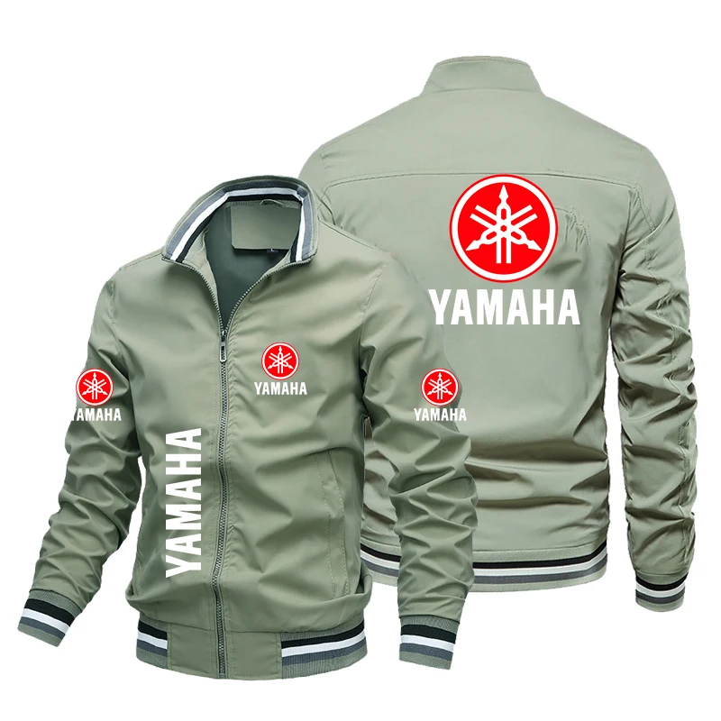 2024 New Men\'s Jacket yamaha motorcycle Logo Print Jacket trendy Casual Loose Men\'s biker Jacket Oversized yamaha clothing S-5XL