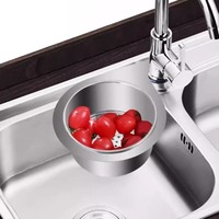 5pcs Discover the Power of Stainless Steel Swan Strainer: Kitchen Sink Faucet Draining Rack for Efficient Wet and Dry Separation