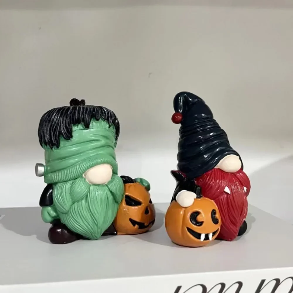 Creative Resin Pumpkin Gnome Sculpture Ornaments Outdoor Courtyard Balcony Miniature Landscaping Crafts Halloween Decoration