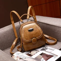 Johnature 2024 New Retro Small Shoulder Bag Women Backpack Fashion Ladies Bags Pu Leather Multifunctional Travel Backpacks