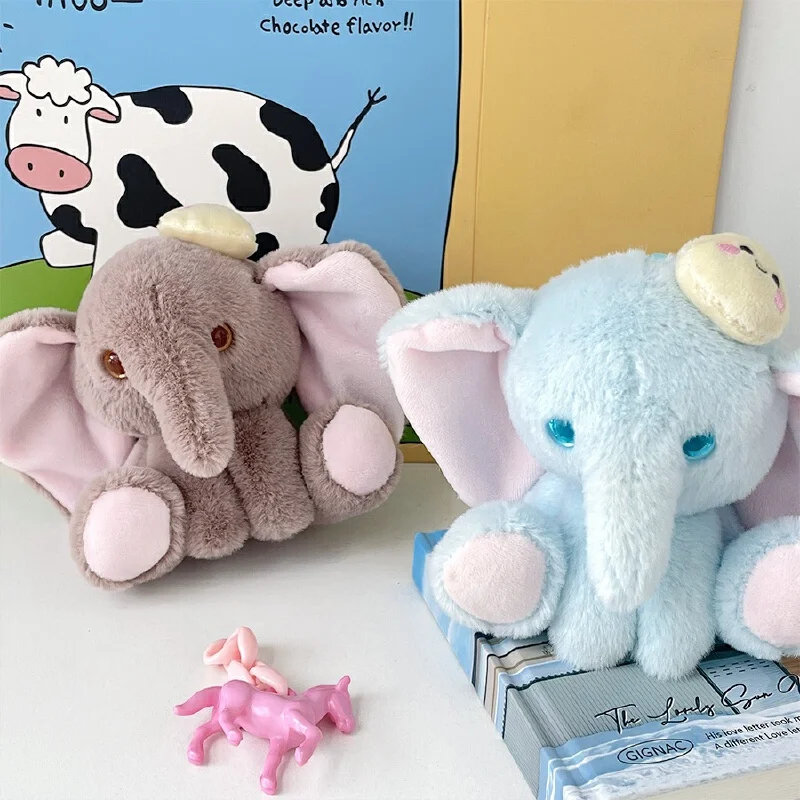 2024 ใหม่ช้างน้อยน่ารักSuper Soft Plushตุ๊กตาสาวหัวใจชุดกระเป๋าจี้ตกแต่งHandmadeอาวุโสSenseพวงกุญแจ