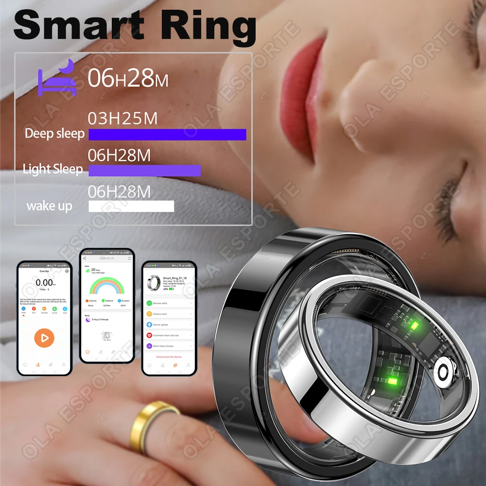 

Новое умное кольцо R09 для мужчин и женщин с зарядным чехлом, монитором сердечного ритма и уровня кислорода в крови, множеством спортивных режимов, водонепроницаемое, для Android и iOS.