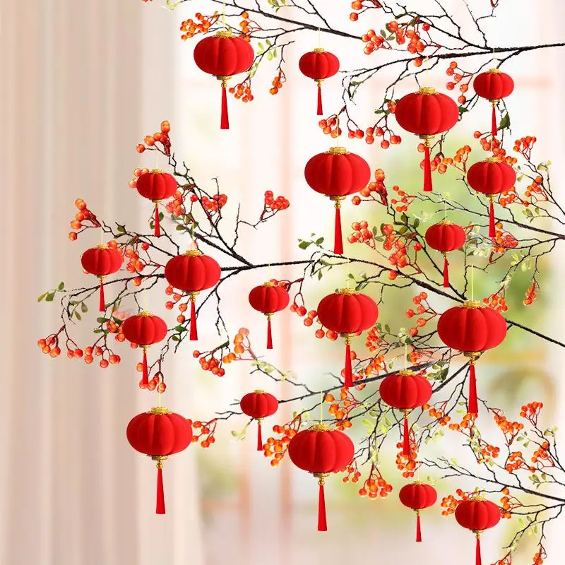 30pcs Mini Red Lantern Decoration For Traditional Chinese New Year And Wedding Hanging Decorations
