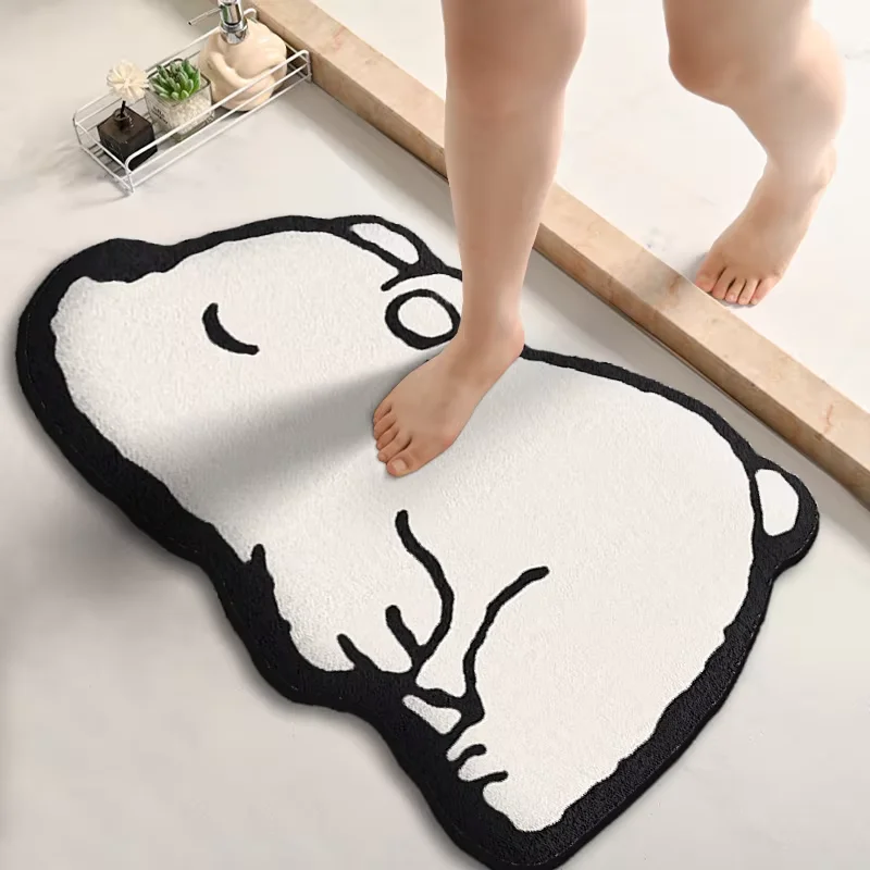 

Thickened special-shaped bathroom absorbent floor mat flannel toilet mat shower room non-slip and dirt-resistant foot mat
