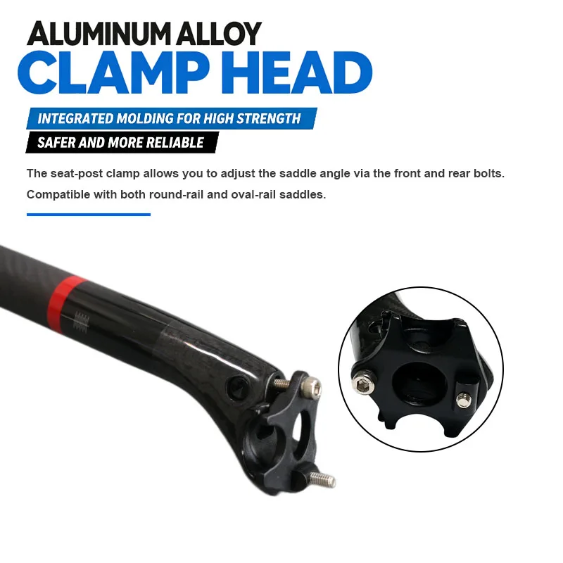 ASIACOM Carbon Fiber Offset Seatpost Twill Weave Gloss Color‑Cut Logo 27.2 30.8 31.6mm Mountain Road Bike Saddle Post
