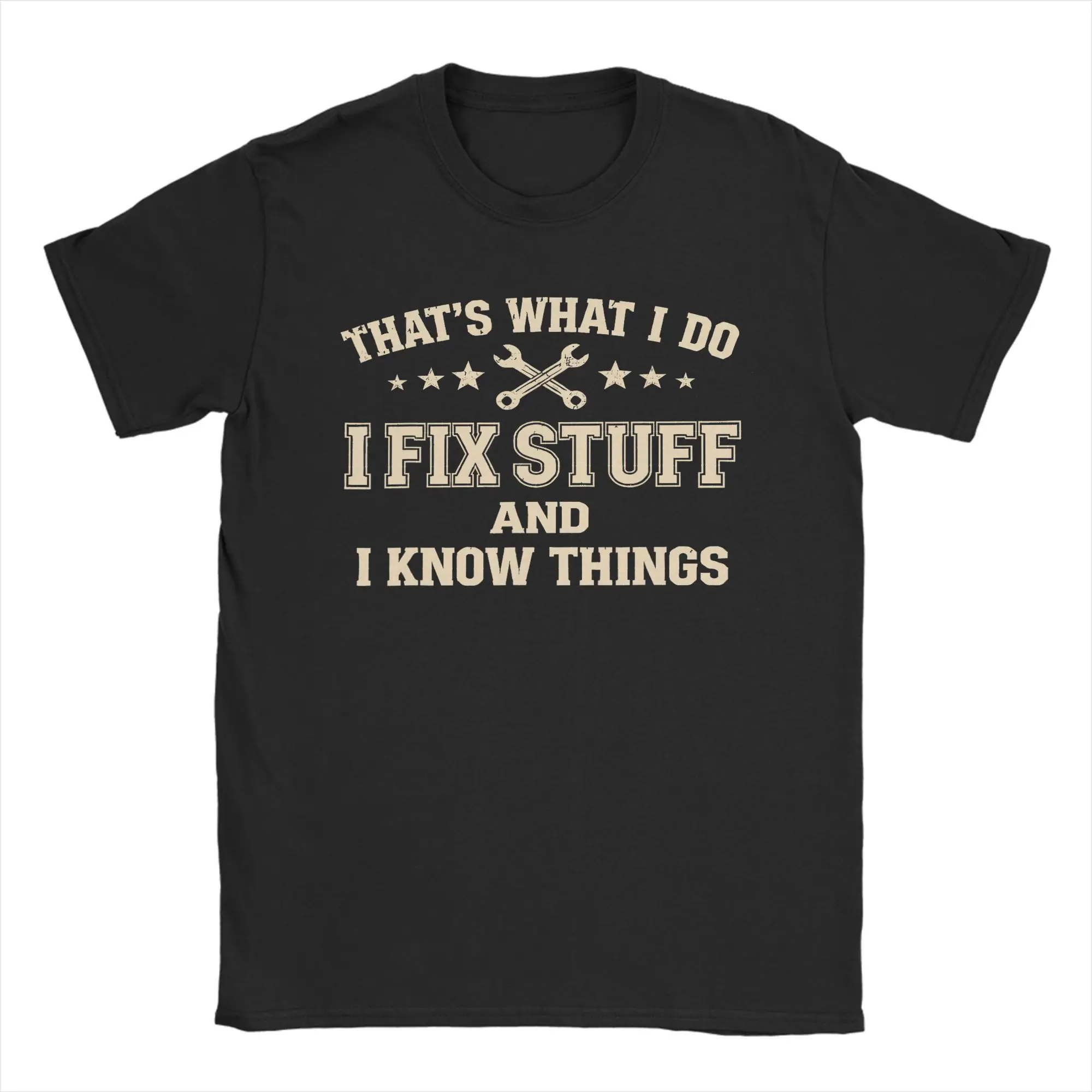 C'est ce que je fais, je répare des trucs et je sais des choses - T-shirt de plage 100% coton pour couple, t-shirt imprimé populaire, idée cadeau