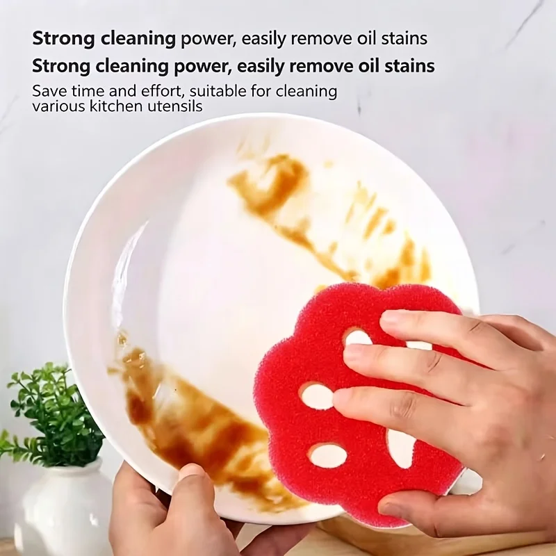15/6 Piece Set Creative Cat Paw Sponge Block Double-Sided Cleaning Sponge for Kitchen Grease Removal and Dishwashing Double-Sided Cleaning Sponge for Kitchen Grease Removal Magic Wipe Cartoon Dishwashing Cloth with High-Density Foam Halloween and Christmas Gifts