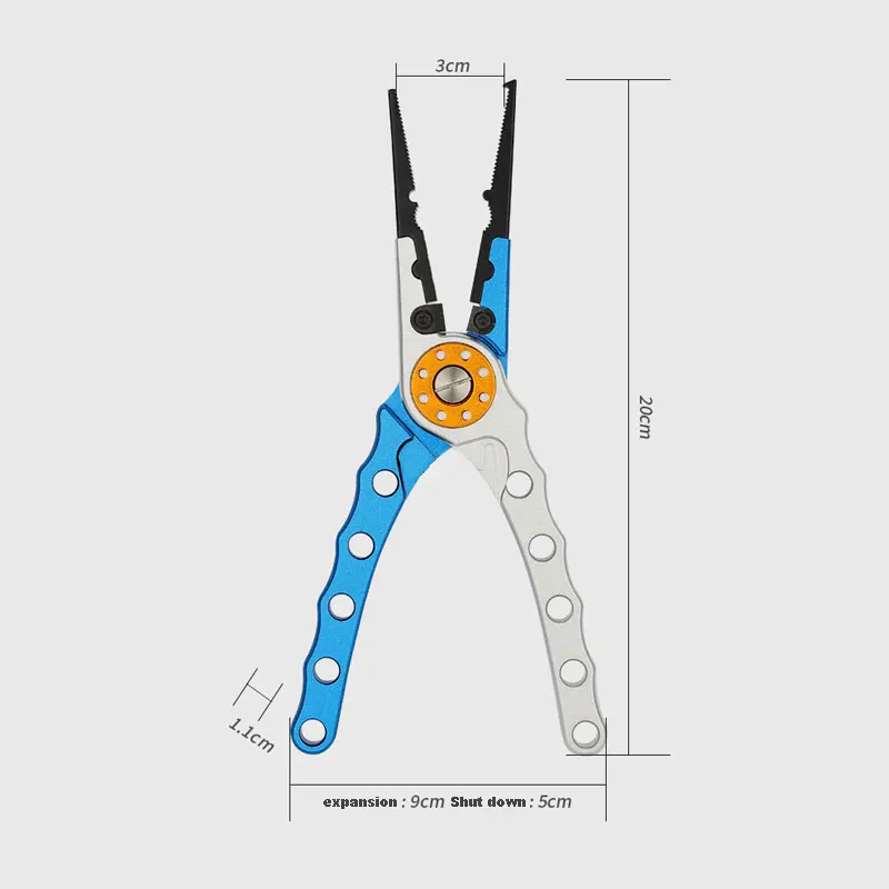 Fishing Pliers Fishing Tools Line Cutter Multifunctional Knot Aluminum Alloy Scissors Hook Remover 150g 20CM Fishing Equipment