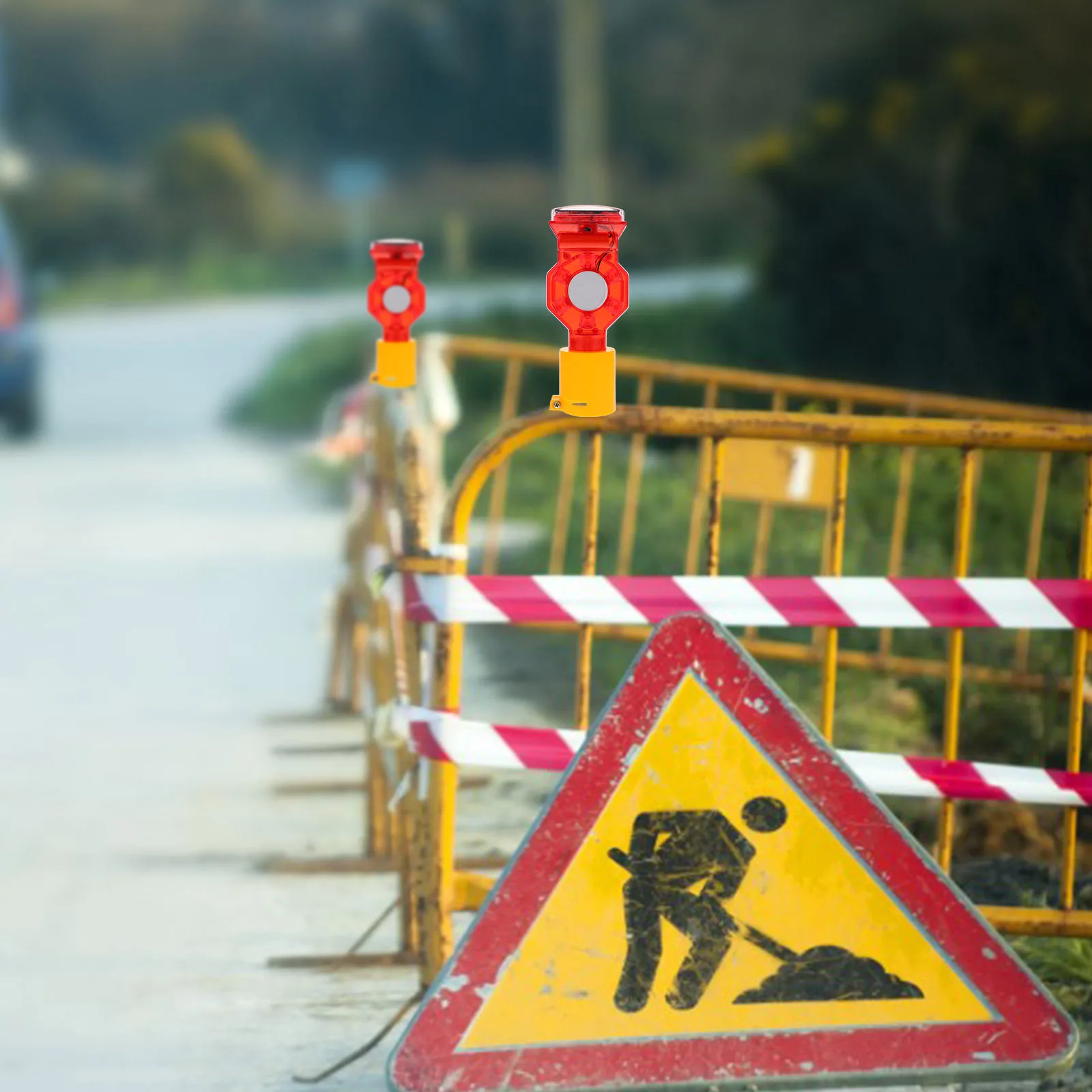 ضوء وامض مزدوج الجوانب يعمل بالطاقة الشمسية ومضاد للمطر في حالات الطوارئ لرافعة بناء الطرق وجسر المطار #2