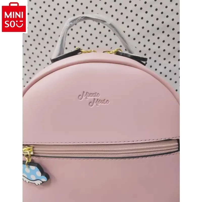 MINISO Disney Mickey Daisy PU Sweet Shoulder Bag Women\'s Fashion High Quality Large Capacity Storage Backpack