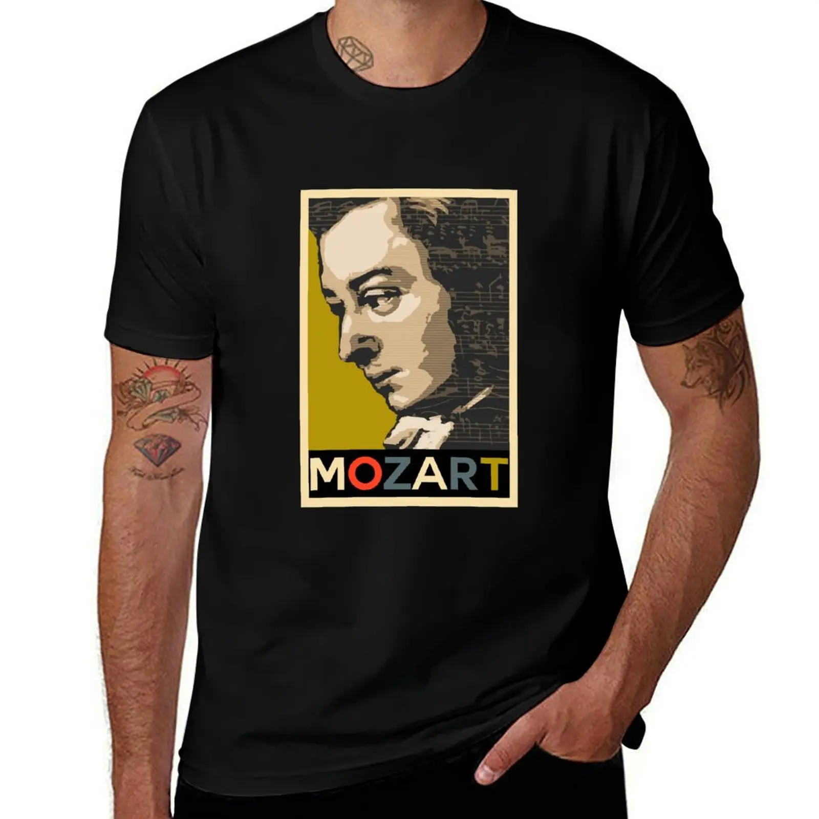 Mozart T-Shirt Basic Crew Neck Short Sleeve Top