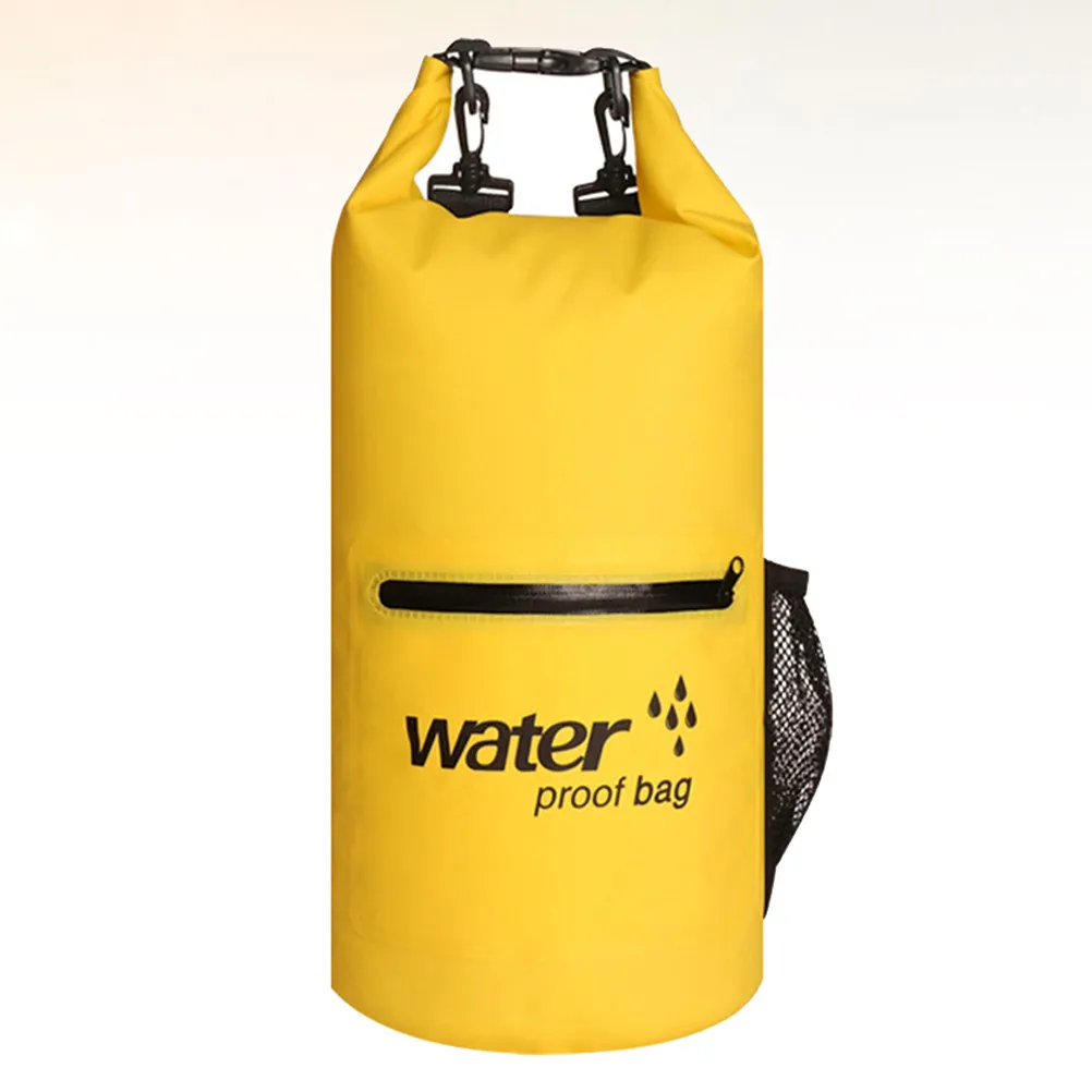 

10L Ultra Lightweight PVC Inflatable Swim Buoy Bag Super Visible Yellow Foldable Floating Storage for Swimming Surfing Canoeing