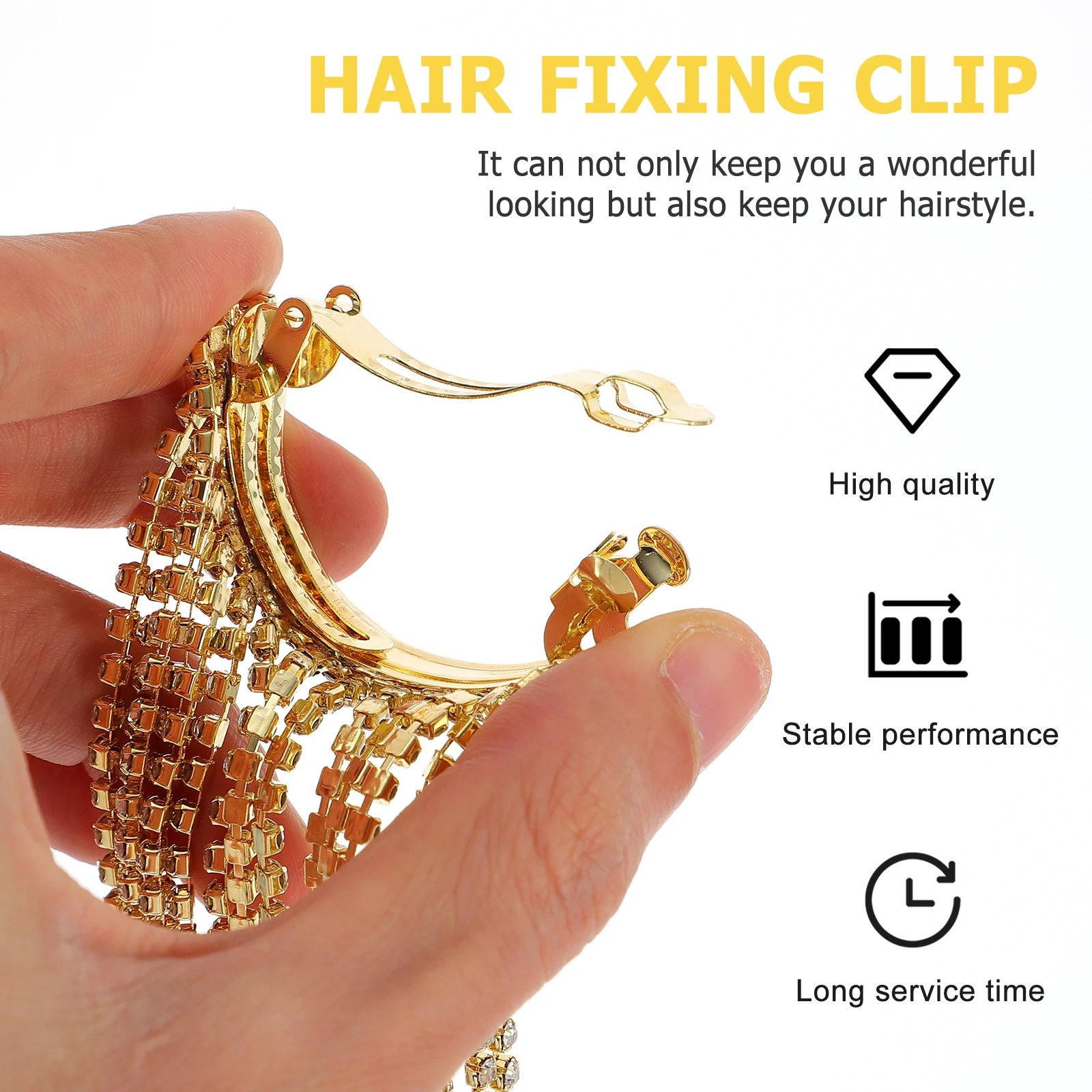 

Аксессуары с кисточками для женщин, заколка для волос со стразами, зажим для укладки, держатель для хвоста, гладкий инструмент для фиксации волос без заусенцев