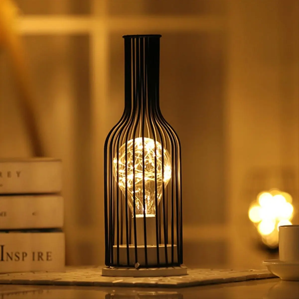 Efficient- LED Table Lamp Reading Lamp Night Light Bedroom Bedside Lamp Desk Lighting Living Room Retro Iron Home Decoration,A