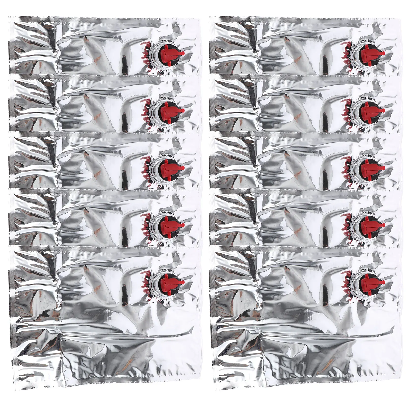 

10pcs 3L Bag Butterflies Valves Portable Red Packaging PE Material Reusable Storage Bottle Juice Travel Kitchen Bar Tools