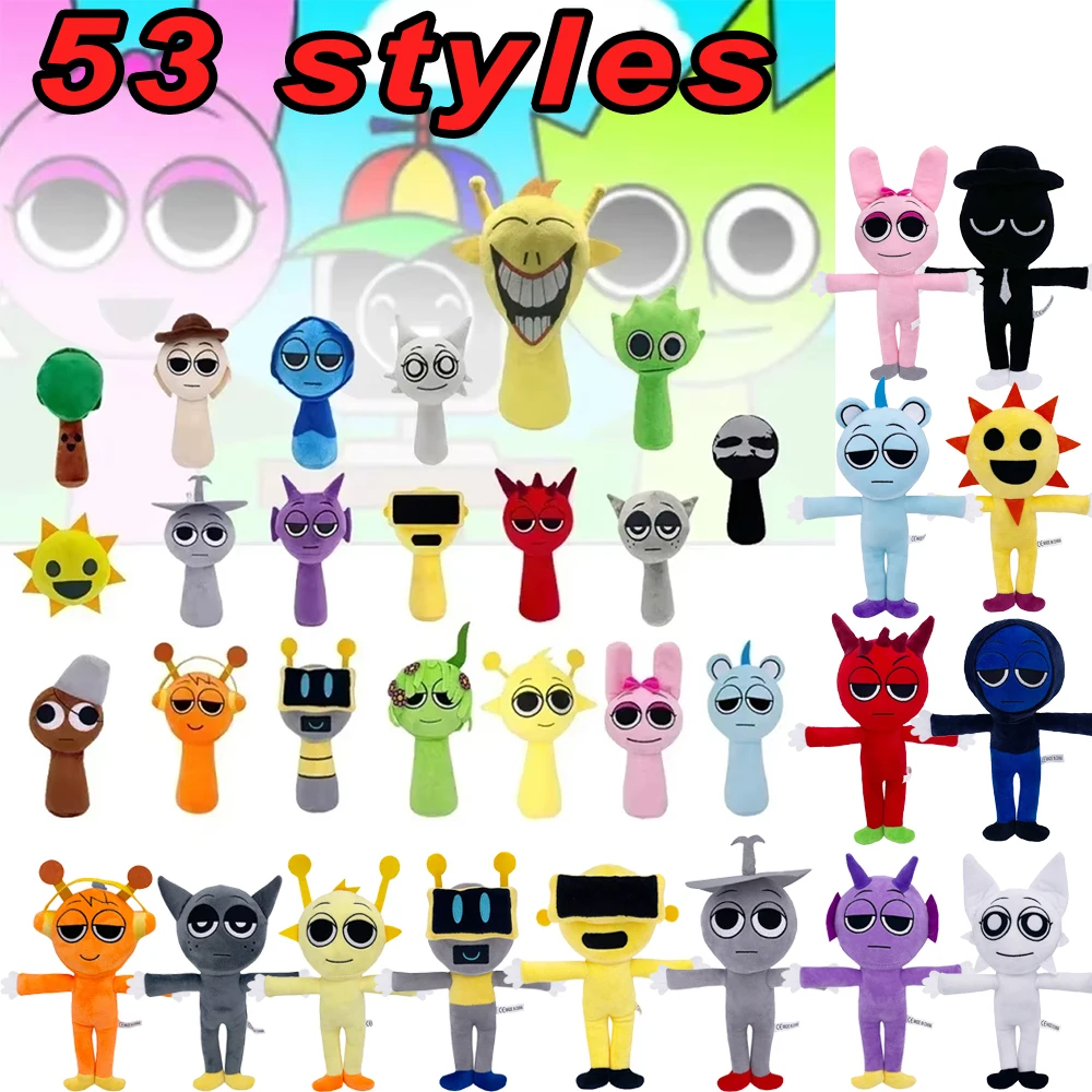 53style Sprunki Plush Toys Sprunki Incredibox Plush Doll Sprunki Game Pillow Kids Birthday Gifts Stuffed Dolls Christmas Gift