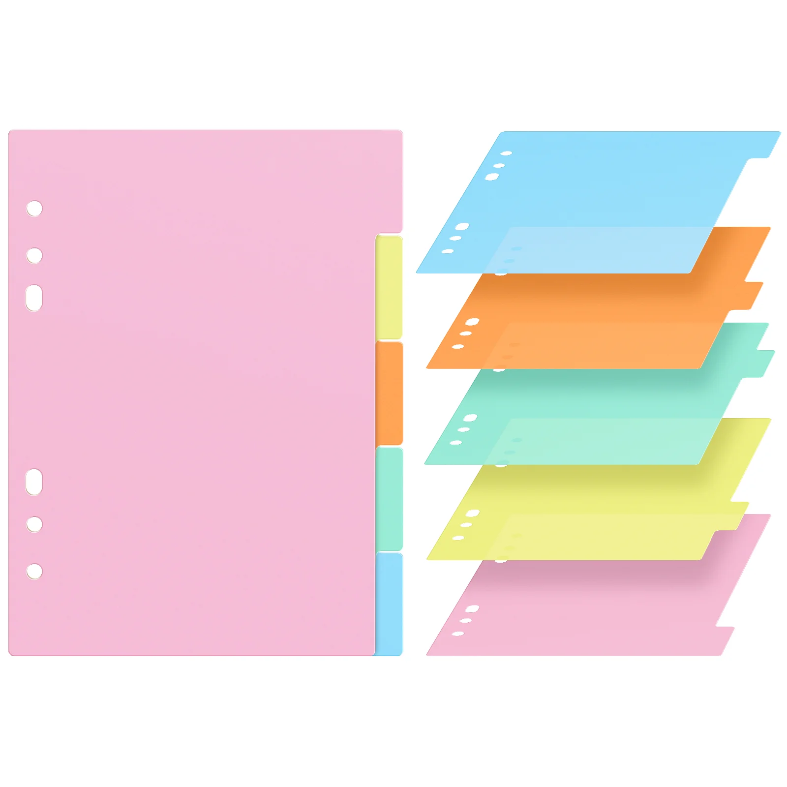 

10 Pcs Divider Index Board Binder Dividers with Tabs Notebook for Binders 6 Ring Card Travel