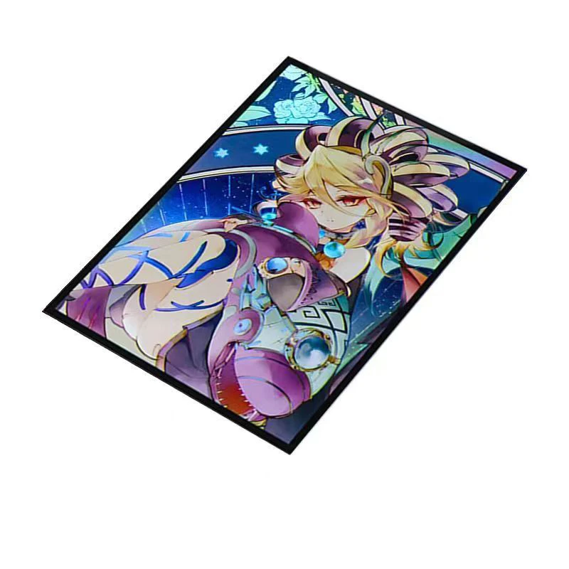 63x90mm 50PCS/LOT Holographic Sleeves YUGIOH Card Sleeves Illustration Anime Protector Card Cover for Board Games Trading Cards