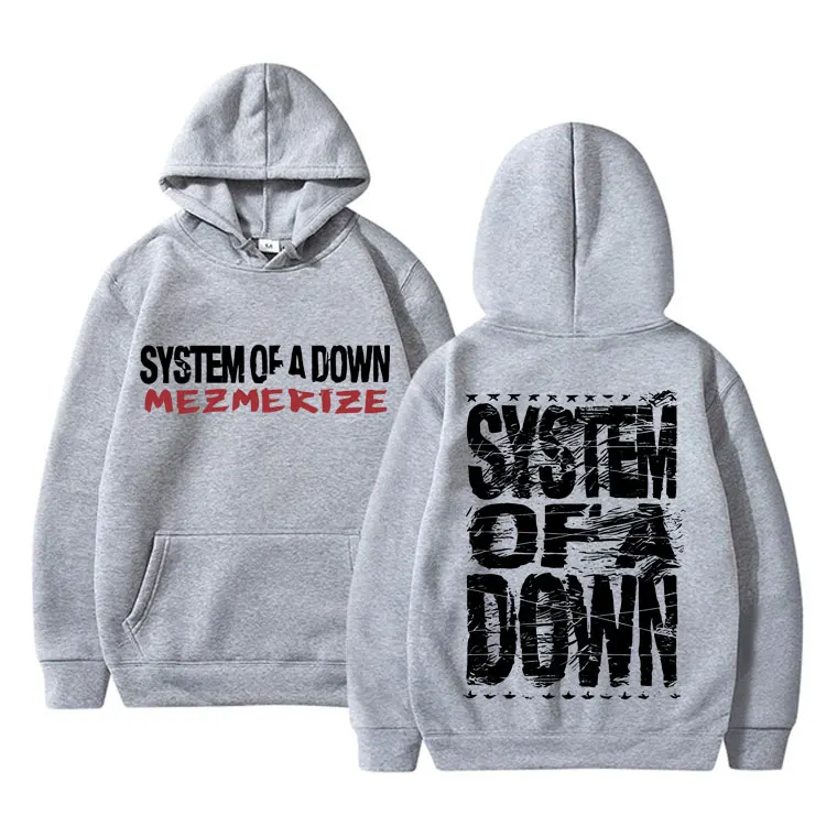 90s Vintage Rock Band System of A Down Mezmerize Print Hoodie Men Women Alternative Metal Music Sweatshirt Men's Gothic Hoodies