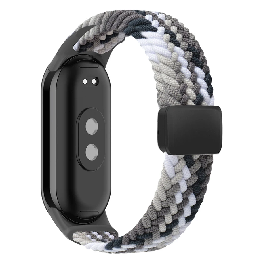 Elastische Nylon Gevlochten Band Voor Mi Band 8 9 10 Armband Magnetische Gesp Horlogeband Voor Xiaomi Mi Band 9 10 Correa Polsband