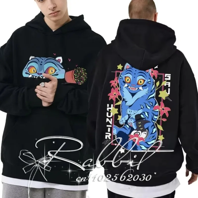 2026 الخريف/الشتاء KPOP موضة الشارع مطبوعة هوديي الرجال والنساء زوجين هوديس الشيطان هنتر الرسوم المتحركة ملابس الأطفال