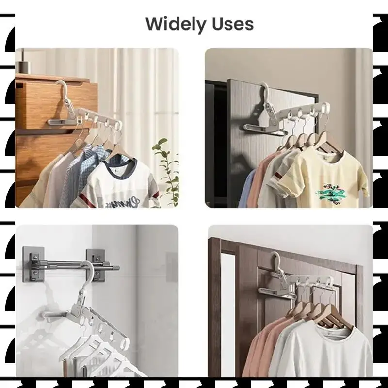 

A44U Portable Foldable Travel Clothes Hanger Folding Clothes Drying Rack Travel Clothes Hanger Hanging Rack With Holes