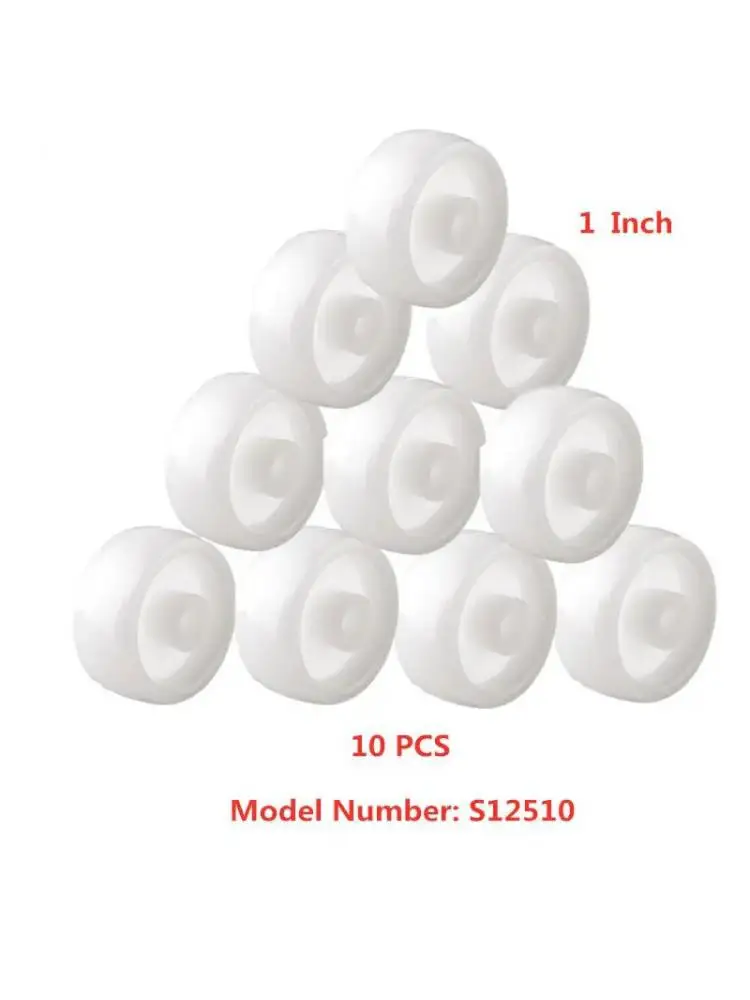 

(10 Packs)1 Inch Single Wheel Light White Pp Plastic Small With Diameter 25mm Smooth Piece Folding Bed Pulley