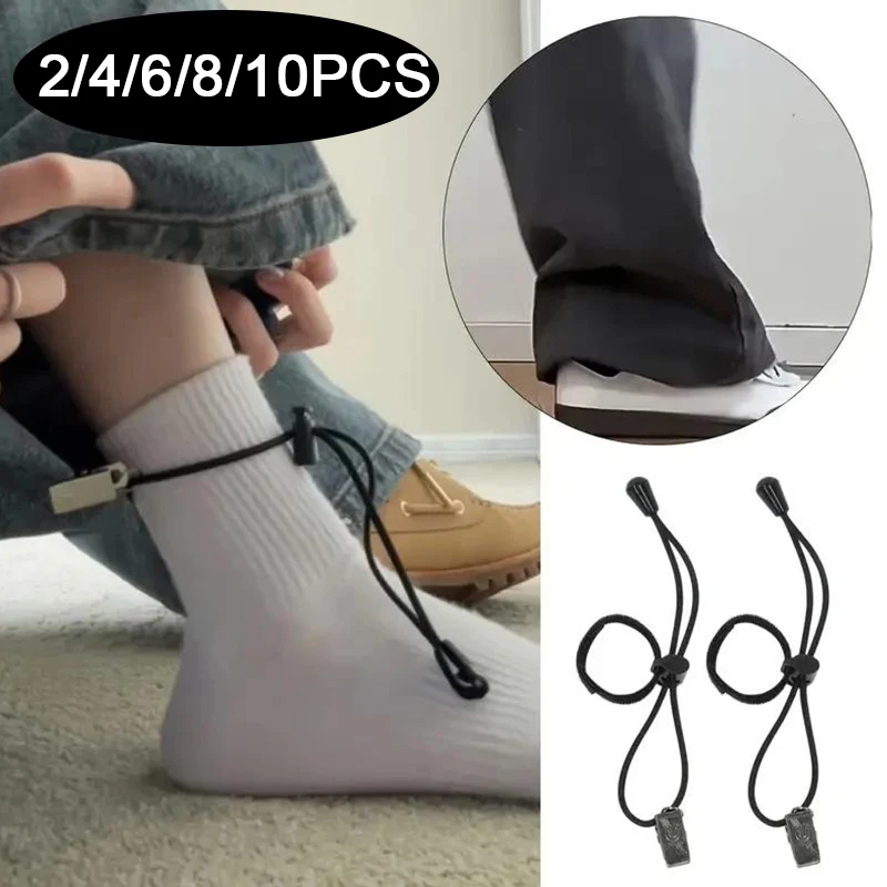 2-10PCS Adjustable Pant Leg Buckle Straps Multi-Purpose Hem Cinch Clamps Anti-Slip Clothing Clips for Daily Wear Photoshoot