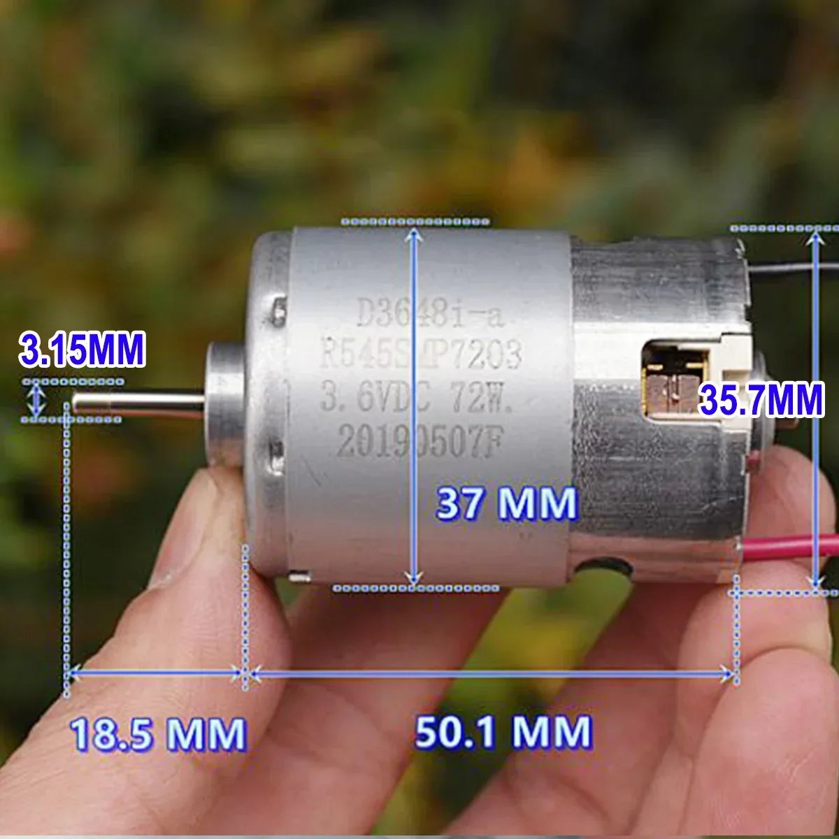 Micro 545 DC Motor DC 3V 3.7V 72W High Speed Compensatory Carbon Brush Front Ball Bearing High Power Hand Drill Engine