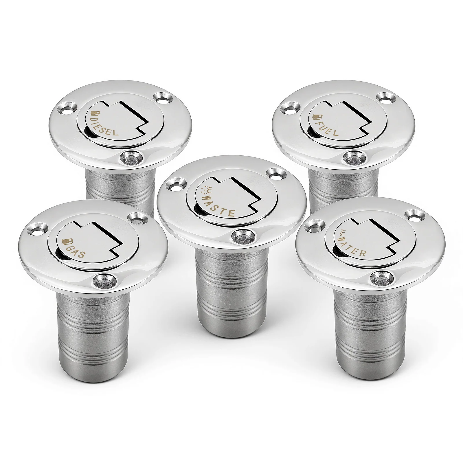 38mm/50mm Edelstahl-Deckfüllkappe für Kraftstoff, Diesel, Gas, Abwasser, Deckfüllkappen für Marine-Bootszubehör – Detail 1