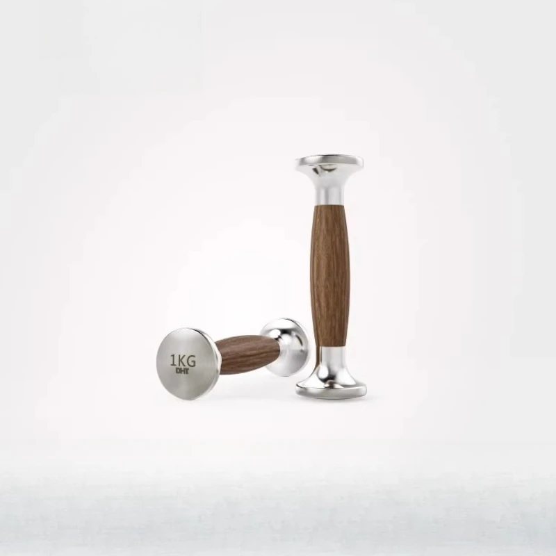 Solid wood dumbbells stainless steel black walnut wood dumbbell ornaments unisex strength training fitness workouts