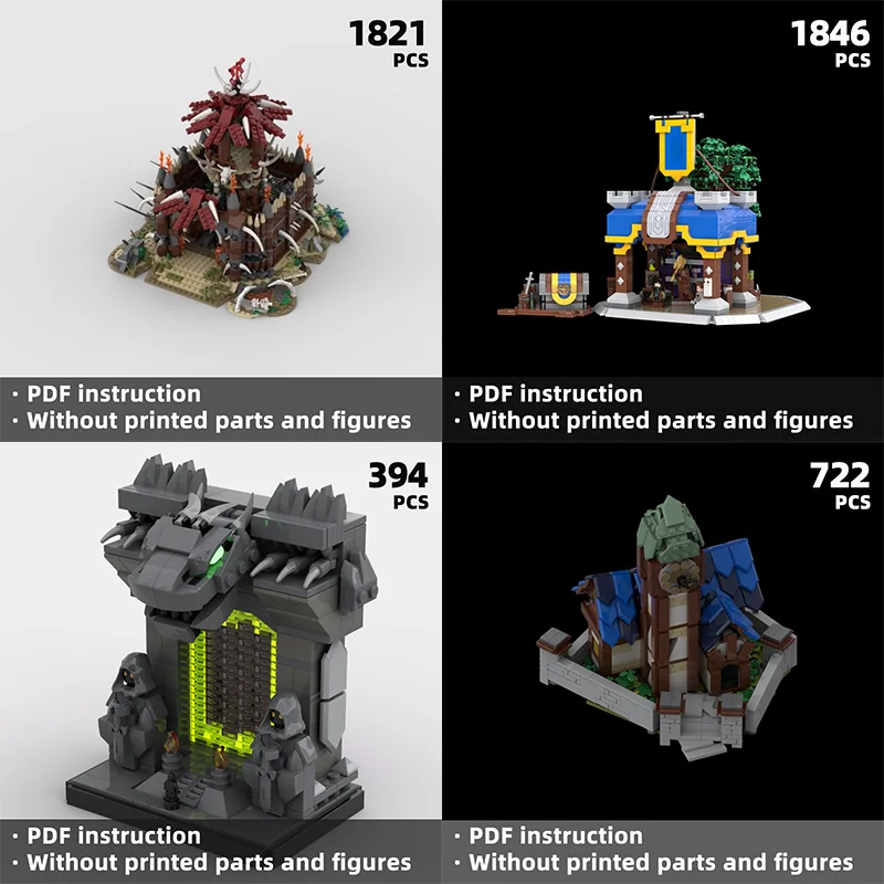 

Savage Tribal Fortress Building Blocks, Creative DIY Gift - Warcraff！Beastbone-Encrusted War Camp with Intricate Details