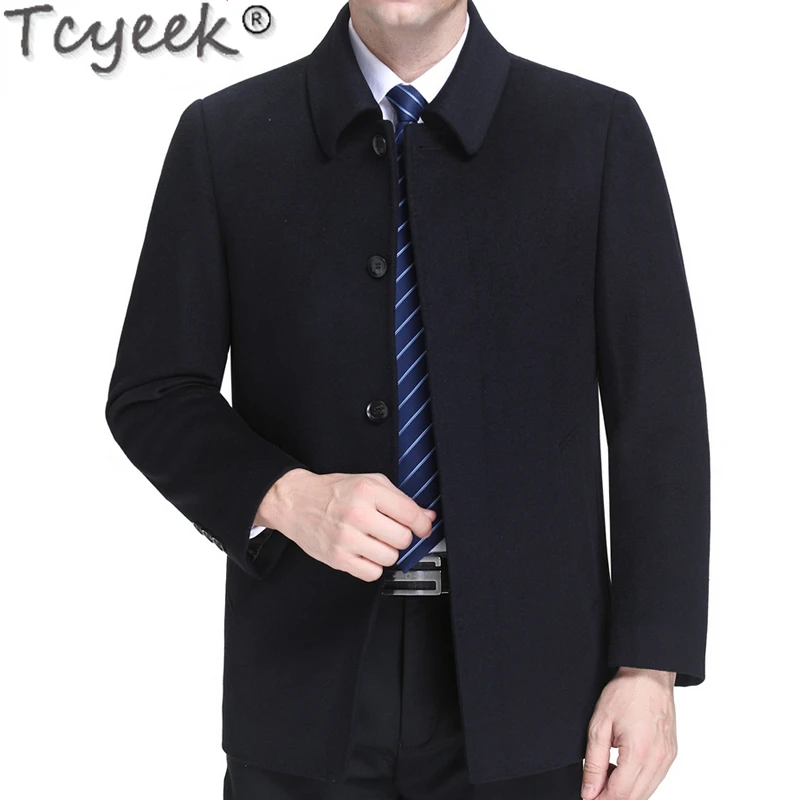 

Tcyeek High-end 90% Cashmere Coat for Men Thicken Fall Winter Coat Business Casual Woolen Jackets Man Clothes Jaqueta Masculina