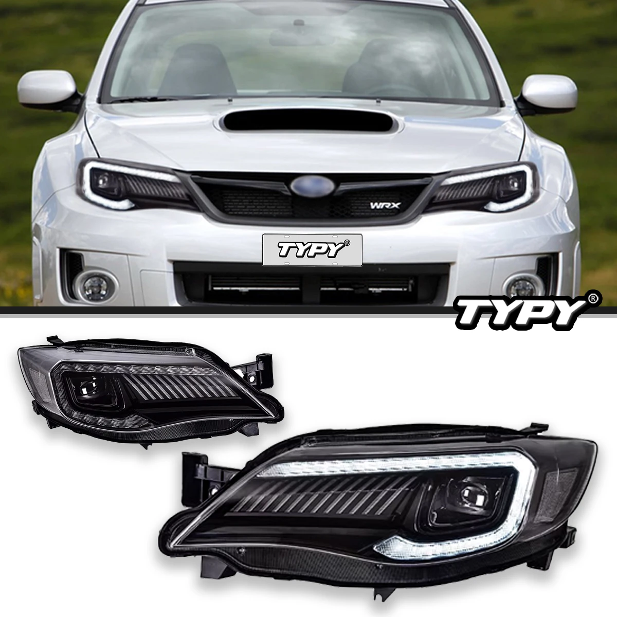 

Автомобильные фары TYPY для Subaru lmpreza WRX, 2008-2014, светодиодные фары для проектора, дневные ходовые огни, автомобильные аксессуары