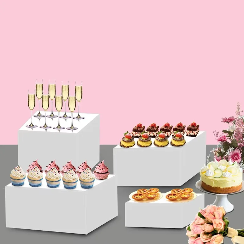 Espositore verticale per alimenti da buffet da pranzo in acrilico bianco