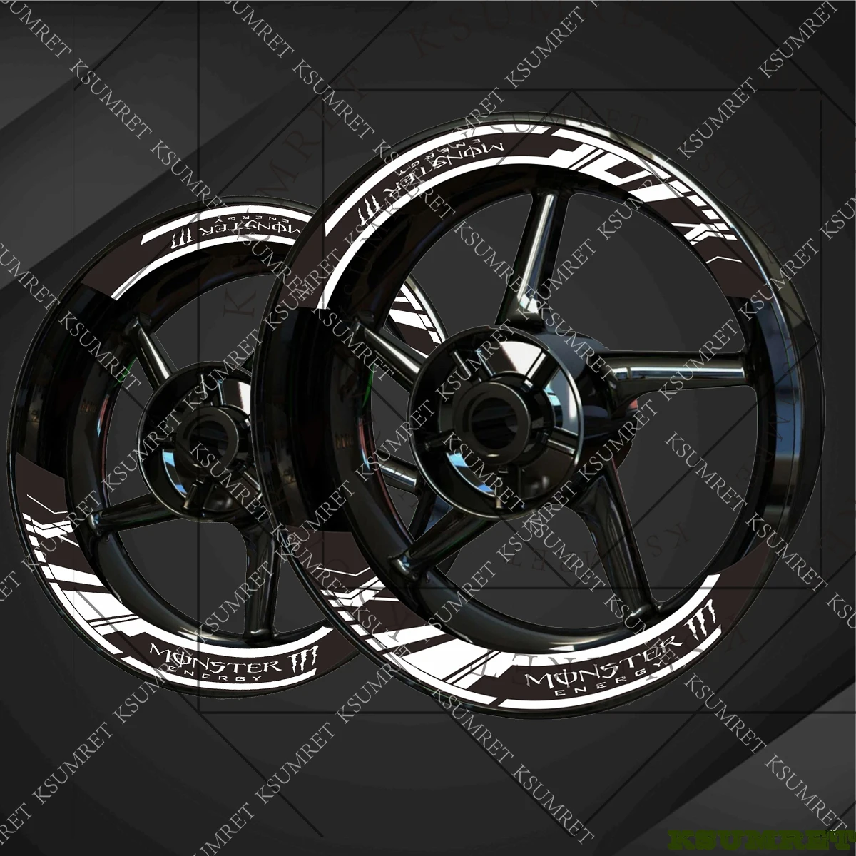 

For Monster Energy Logo Wheel Sticker Motorcycle Stickers Decals Rim Set