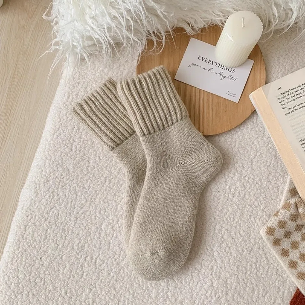 

Creative Solid Color Thickened Wool Socks Comfortable Against Cold Warm Socks Super Thicker Thermal Socks Daily Use