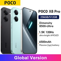 POCO X8 Pro Global Version Smartphone Dimensity 8500-Ultra 6500mAh battery 6.59