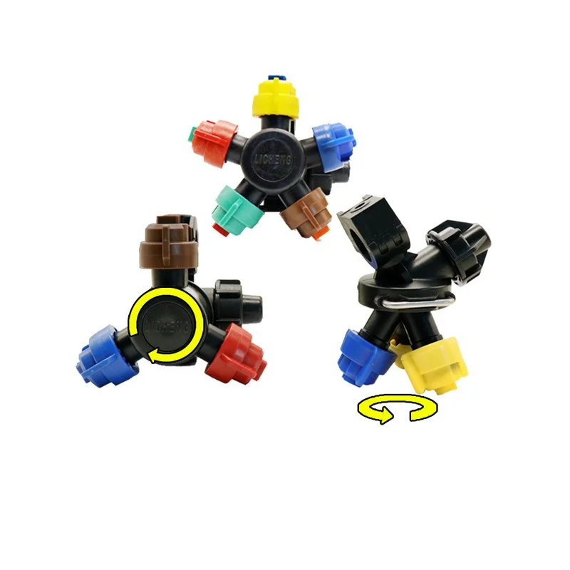 3‑Outlet Wet Boom Nozzle Assembly Agricultural Sprayer Nozzle Body with On‑Off Valve for Tractor Farm Crop Pesticide Spraying