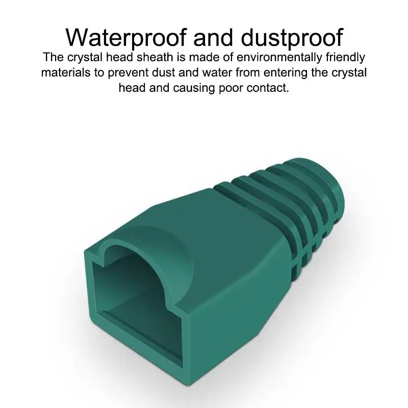 50/100Pcs RJ45 Connector Boots - Strain Relief Cable Covers for Ethernet Network Cable Plugs (Cat5/Cat6)
