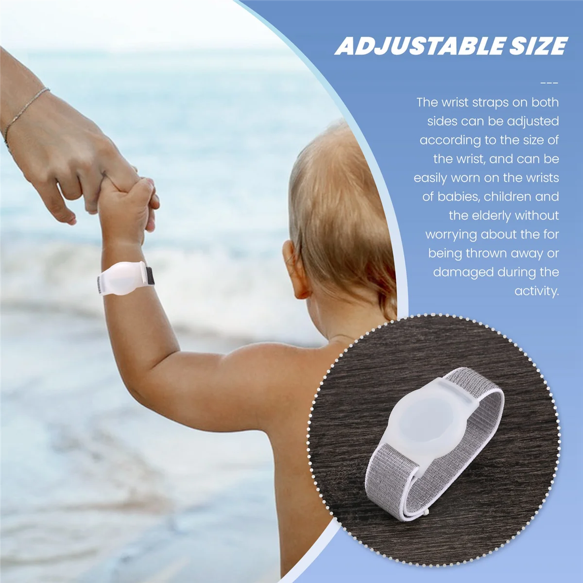 A66I Kid Wristband Compatible with Apple AirTag, Protective Case for Air Tag GPS Tracker Holder with Nylon Bracelet H