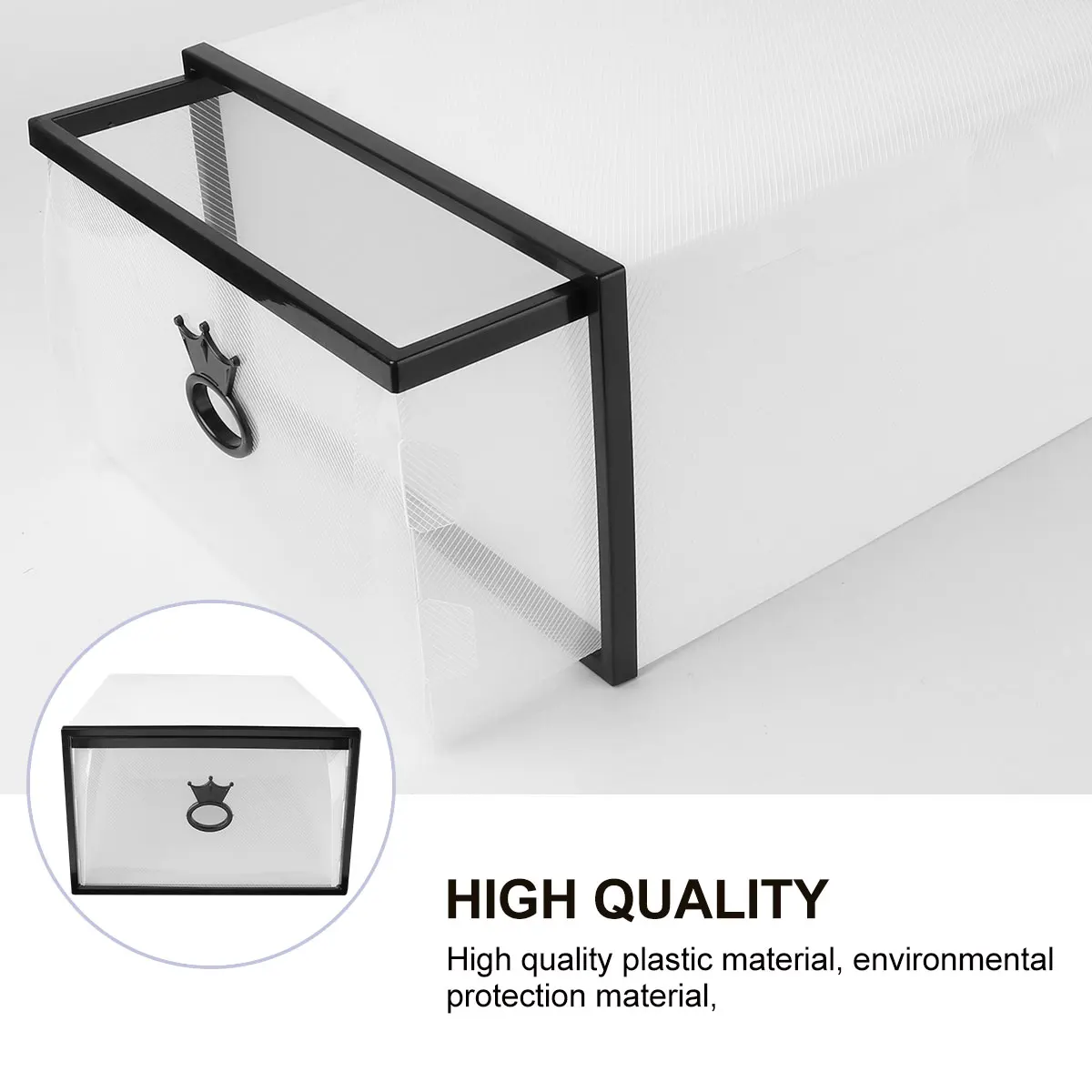 

Foldable Transparent Shoe Storage Rack Thickened Plastic Organizer Large Capacity Moisture-Proof Easy Assembly Stackable