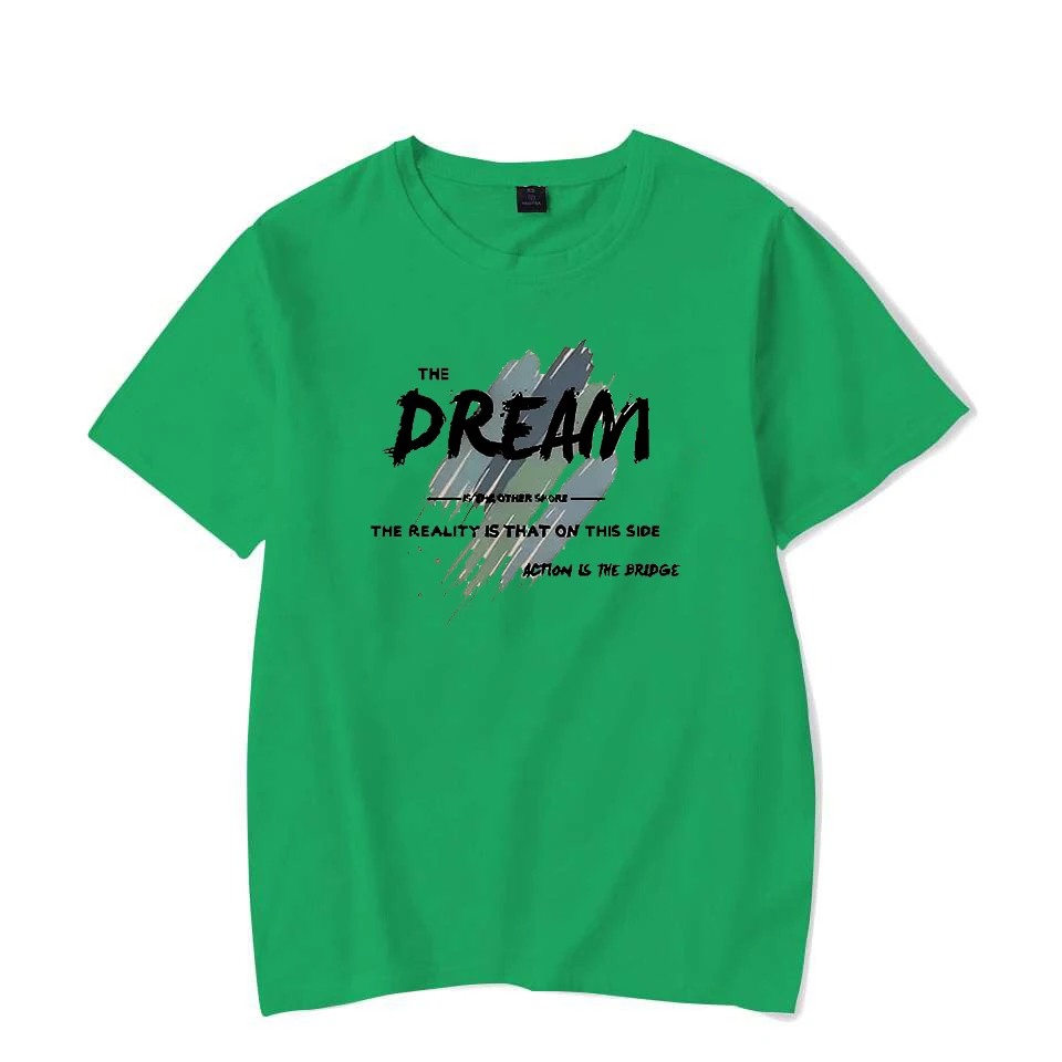 DREAM Letter Printed Pattern Men T-shirt Loose Casual Plus Size Men Women T-shirt Street Fashion Graffiti Short Sleeved T-shirts