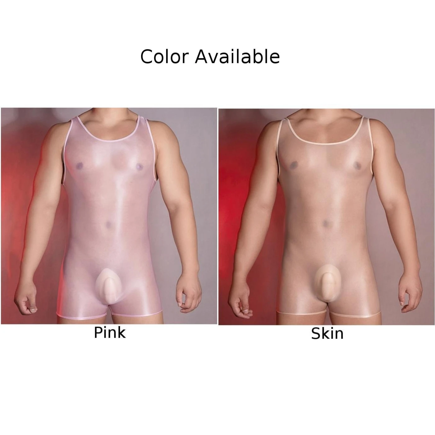 下着ブリーフノースリーブフィットネスオイル光沢のあるシースルー光沢のある高弾性ランジェリーミディアムストレッチメンズボディスーツ